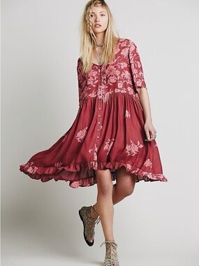 Free People Floral Button-Down Dress